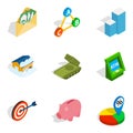 Feedback loop icons set, isometric style