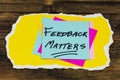 Feedback matters business customer opinion survey communication review Royalty Free Stock Photo