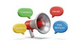 Feedback Megaphone Correct, False, Problem, Fail Notice Concept Royalty Free Stock Photo