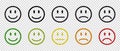 Feedback Mood Icons Set - Flat Vector Illustrations Isolated On Transparent Background
