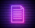 Feedback neon icon. Elements of education set. Simple icon for websites, web design, mobile app, info graphics isolated on brick Royalty Free Stock Photo