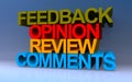 feedback opinion review comments on blue