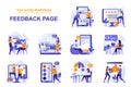 Feedback page web concept with people scenes set in flat style. Royalty Free Stock Photo