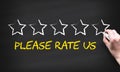 Feedback please rate us on blackboard Royalty Free Stock Photo