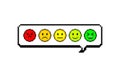 Feedback from Positive to Negative Emoticon for Review. Pixel design. Good and Bad Face. Vector illustration. Royalty Free Stock Photo
