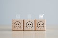 Select happy from normal and Sad emotion. Feedback rating and positive customer service review concept.