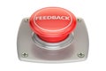 Feedback Red button, 3D rendering Royalty Free Stock Photo