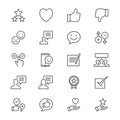 Feedback and review thin icons