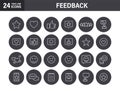 Feedback and Review web icons in line style. Star Rating, Emotion symbols. Vector illustration Royalty Free Stock Photo