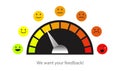 Feedback scale emoji concept illustration