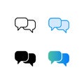 Feedback set. Speech sign icon, vector design. Comment icon vector. Speech bubble icon symbol. Message - colorful vector icon Royalty Free Stock Photo