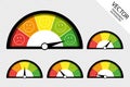 Feedback Speedometer, Customer Satisfaction Meter, Product Rating Icons - Vector Illustration Isolated On Transparent Background