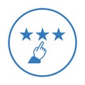 Feedback, star, approve icon. Blue color design