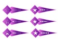 Feedback star rating symbol design, purple and white color.