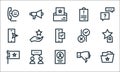 feedback and testimonials line icons. linear set. quality vector line set such as folder, file, flag, dislike, conversation, Royalty Free Stock Photo