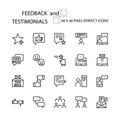 FEEDBACK and TESTIMONIALS vector line 48x48 Pixel Perfect Icons