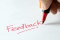 Feedback text with red marker pen Royalty Free Stock Photo