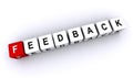 feedback word block on white