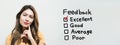 Feedback with young woman Royalty Free Stock Photo