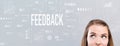 Feedback with young woman Royalty Free Stock Photo