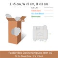Feeder Box Dieline template, With 3D Royalty Free Stock Photo
