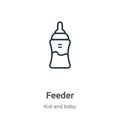 Feeder outline vector icon. Thin line black feeder icon, flat vector simple element illustration from editable kid and baby Royalty Free Stock Photo