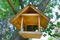 Feeders for birds in the city park. Royalty Free Stock Photo