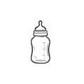 Feeding bottle hand drawn outline doodle icon. Royalty Free Stock Photo