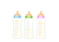 Feeding bottle, milk bottle, baby milk Royalty Free Stock Photo