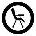 Feeding chair icon in circle round black color vector illustration flat style image Royalty Free Stock Photo