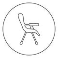 Feeding chair icon in circle round outline black color vector illustration flat style image Royalty Free Stock Photo