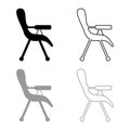 Feeding chair icon outline set black grey color vector illustration flat style image Royalty Free Stock Photo