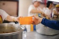 Feeding concept, Food donation, Helping people in society Royalty Free Stock Photo