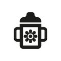 Feeding cup icon. design. Baby bottle symbol. web. graphic. AI. app. logo. object. flat. image. sign. eps. art. picture