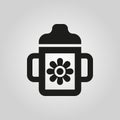 Feeding cup icon. design. Baby bottle symbol. web. graphic. AI. app. logo. object. flat. image. sign. eps. art. picture