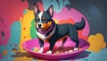 Feeding Frenzy Celebrating National Dog Day with a Colorful Dog Bowl.AI Generated