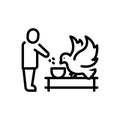 Black line icon for Feeding, bird and wings