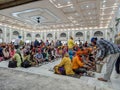 feeding of the peole at sikh temple in delhi