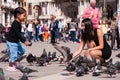 Pigeons in St. Mark`s Square Royalty Free Stock Photo