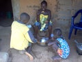 Feeding in the village in Guinea Bissau Bafata Africa