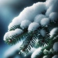 Winter\'s Embrace: Snow-Covered Pine Bough