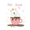 Feel good Coffee time love cat