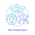Feel things fully blue gradient concept icon