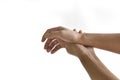 Feel a tingling wrist pain keeps bothering Royalty Free Stock Photo