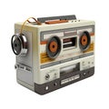 Retro Portable Stereo Boombox Radio Cassette Recorder 80s. Vintage Boom Box Cassette Tape Player. AI Generated Royalty Free Stock Photo