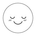 Feeling delighted emoji flat monochrome isolated vector icon