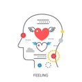 Feeling emotions vector illustration concept. Royalty Free Stock Photo