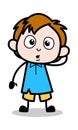 Feeling Guilty - School Boy Cartoon Character Vector Illustration Royalty Free Stock Photo