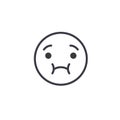 Feeling Sick Emoji concept line editable vector, concept icon. Feeling Sick Emoji concept linear emotion illustration