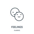 feelings icon vector from classics collection. Thin line feelings outline icon vector illustration. Linear symbol